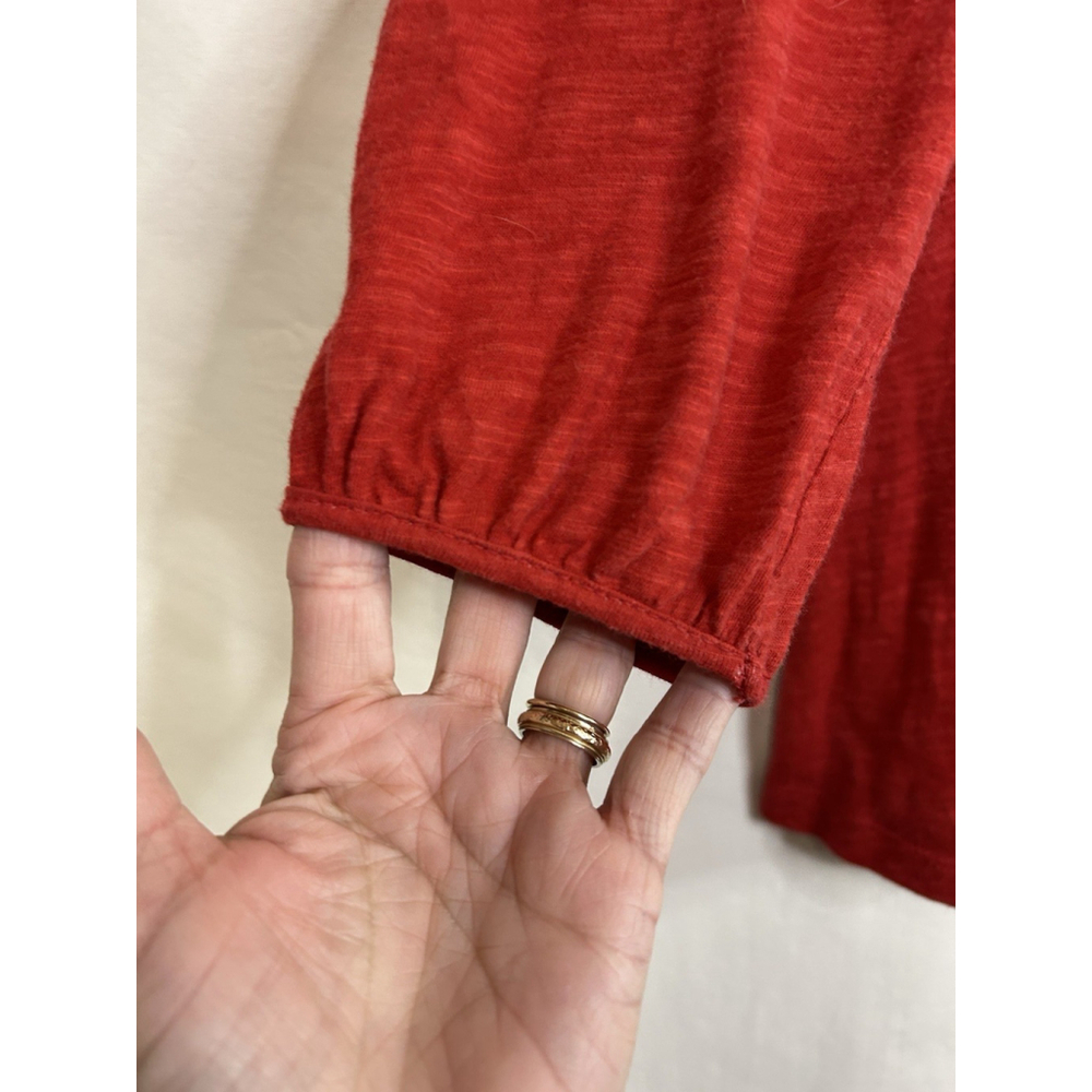 9-H15 Postmark Anthropologie Top Shirt Red Forest Fete Owl Scoop Neck Medium - Picture 3 of 7